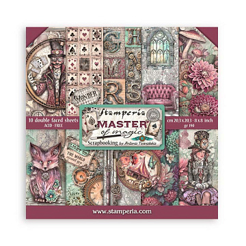 Набор бумаги 20х20 см "Master of magic", 10 листов (Stamperia)