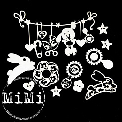 Набор украшений из чипборда "Малыш. Подвеска с зайкой" (MiMi Design)
