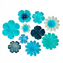 Набор бумажных цветочков "Оттенки голубого" (ScrapBerry's)