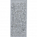 Контурные наклейки "Ракушки и морские животные", лист 10x24,5 см, цвет серебро