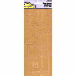 Контурные наклейки "Ключики", лист 10x24,5 см, цвет золотой (Mr.Painter)