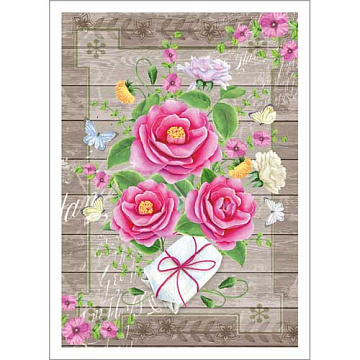 Тканевая карточка "Цветочная нежность. Подарок" (ScrapMania)