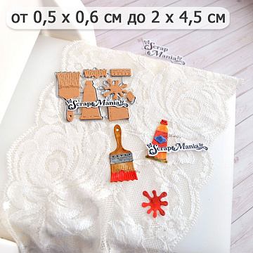 Нож "Школьная жизнь. Краска с кистью", 2х4,5 см (ScrapMania)
