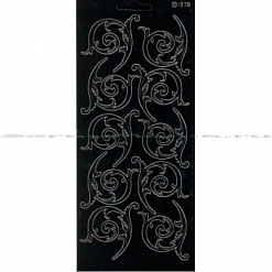Контурные наклейки "HD орнаменты", лист 10x24,5 см, цвет черный (JEJE)