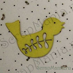 Деревянная фигурка "Птица" светло-желтая с выточенным рисунком (Rayher)
