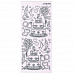 Контурные наклейки "Свадебные мотивы", лист 10x24,5 см, цвет прозрачный с блестками/сер (JEJE)