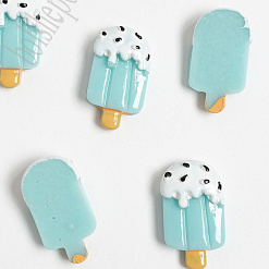 Акриловое украшение "Мороженое на палочке светло-голубая. Посыпка", 1,2х2,2 см, 1 шт