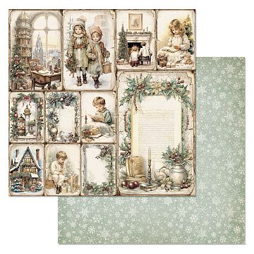 Бумага "Винтажный Новый Год. Карточки" (ScrapMania)