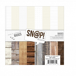 Набор бумаги 15х15 см "Sn@p! Basics. Wood&Notebook", 24 листа (Simple Stories)
