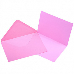 Заготовка для открытки с конвертом А6, розовая (Craft premier)
