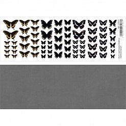 Лист с картинками 10х30 см "Бабочки черные" (ScrapMania)