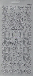 Контурные наклейки "Подсолнухи и тюльпаны", цвет серебро (JEJE)