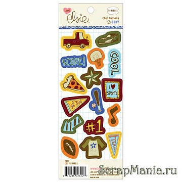 Набор пуговиц из чипборда "Cody shapes" (Ki Memories)