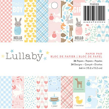 Набор бумаги 15х15 см "Lullaby", 36 листов (Pebbles)