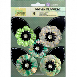 Набор объемных цветочков с листиками "Расклешенные" (Prima Marketing)