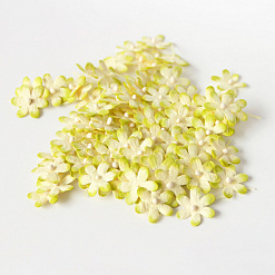 Набор маленьких цветов "Зеленые с белым", 20 шт (Craft)