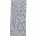 Контурные наклейки "Валентинка", лист 10x24,5 см, цвет серебро