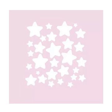 Термотрансферная наклейка "Звезды круглые. Белые", 8х8 см (Scrapmama)