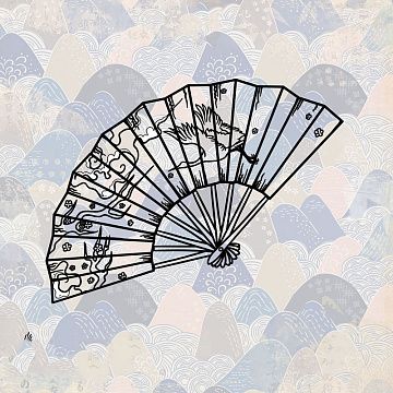 Штамп "Японский веер", 3,5х2,5 см (Креатив)