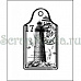 Штамп "Ярлычок морской, маяк", 2,9х5,3 см (Арт-кладовая)