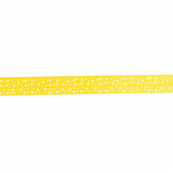 Лента репсовая "Мелкие цветы. Желтая", ширина 12 мм, длина 90 см (Magic Hobby)