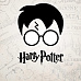 Штамп "Гарри Поттер 01. Надпись и очки", 3х3 см (Креатив)