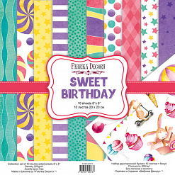 Набор бумаги 20х20 см "Sweet Birthday", 10 листов (Фабрика Декору)
