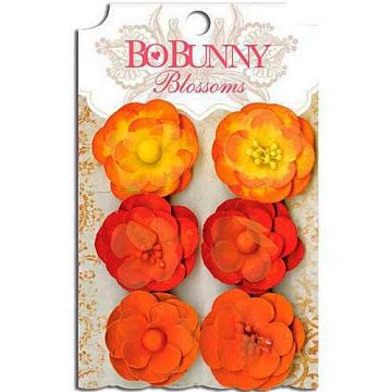 Набор объемных цветочков "Осенний урожай", 6 шт (BoBunny)