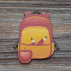 Украшение из цветного чипборда "Ранец с яблоком" (Благолис)