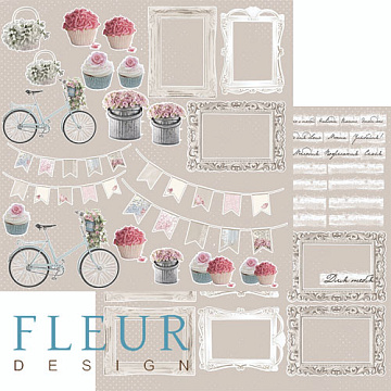 Бумага "Весенняя. Надписи" (Fleur-design)