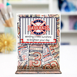 Набор бумаги 30х30 см с наклейками "Baseball", 12 листов (Carta Bella)