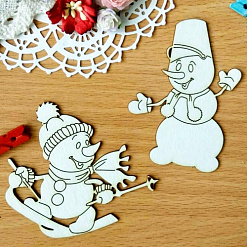 Набор украшений из чипборда "Веселые снеговики" (Матрешка)