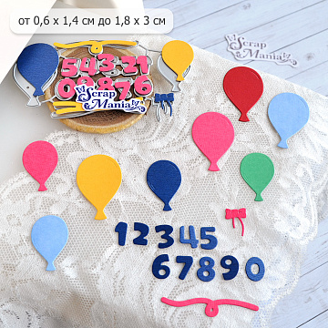 Нож "Цифры с шариками", 1,8х3 см (ScrapMania)
