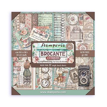 Набор бумаги 30х30 см "Brocante Antiques", 22 листа (Stamperia)