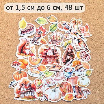 Набор высечек из бумаги "Художница Осень", 48 шт (ScrapMania) 1/2 лист