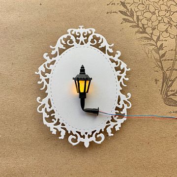 Подсветка "Уличный фонарь большой", модуль с 1 желтым светодиодом, сменная батарейка (ScrapIllumination)