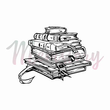 Штамп "Стопка книг", 5х3,9 см (Memstory)