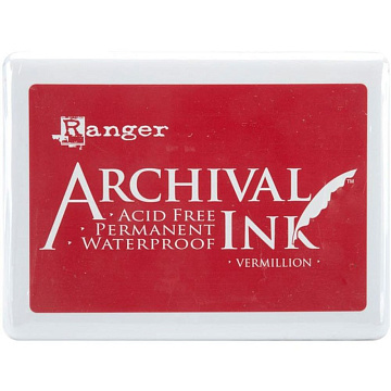 Водостойкая перманентная подушечка Archival Ink XL Vermillion Алый (Ranger)