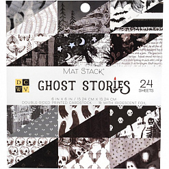 Набор бумаги с фольгированием 15х15 см "Ghost Stories", 24 листа (DCWV)