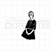Штамп "Девушка в платье с воротничком", 2,7х5,2 см (Скрапклуб)