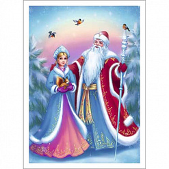 Тканевая карточка "Снегурочка и Мороз. Морозным вечером" (ScrapMania)