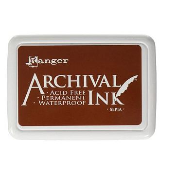Водостойкая перманентная подушечка Archival Ink Sepia Сепия (Ranger)