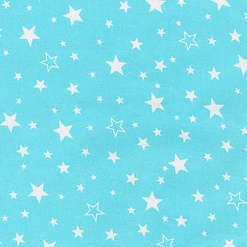 Отрез ткани 50х55 см "Голубая фланель со звездочками" (PEPPY)