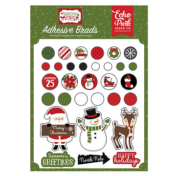 Набор брадсов с наклейками из плотного картона "Christmas Magic" (Echo Park)