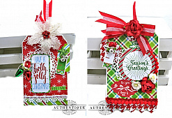 Набор бумаги 30х30 см с наклейками "Jolly Christmas. Веселое рождество", 12 листов (Authentique)