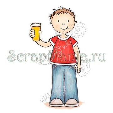 Штамп "Мальчик с поп-корном"