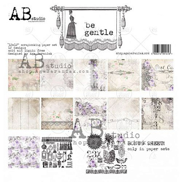 Набор бумаги 30х30 см "Be gentle", 6 листов (AgaBaraniak)