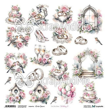 Бумага 30х30 "Pink Roses.Wedding 6" (ScrapAndMe)