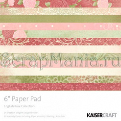 Набор бумаги 16,5х16,5 см "English Rose. Во власти роз", 34 листа (Kaiser)