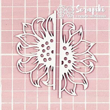 Чипборд "Салфетка-подсолнух", 3х6,7 см (Scrapiki)
